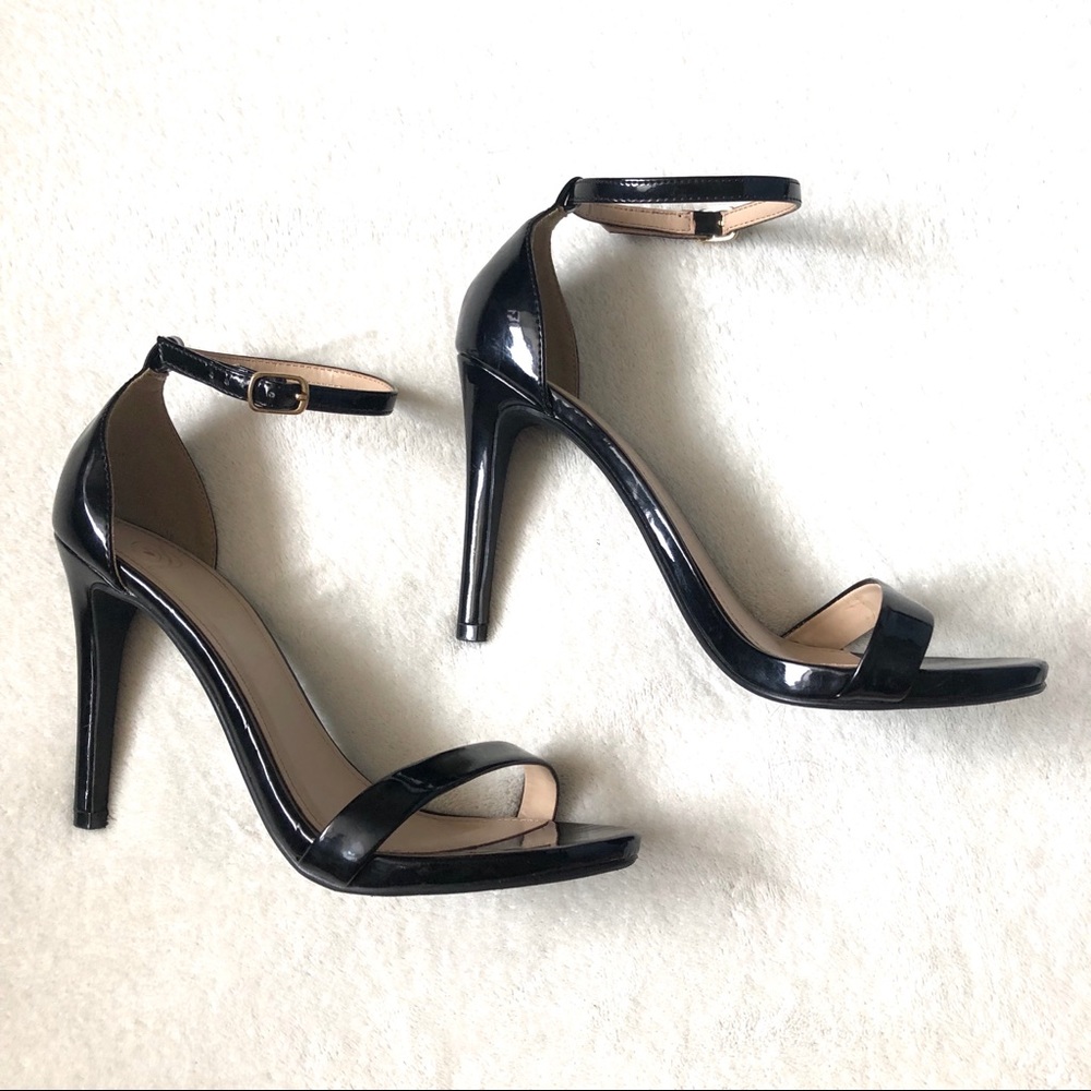 Black Open Toe Heels